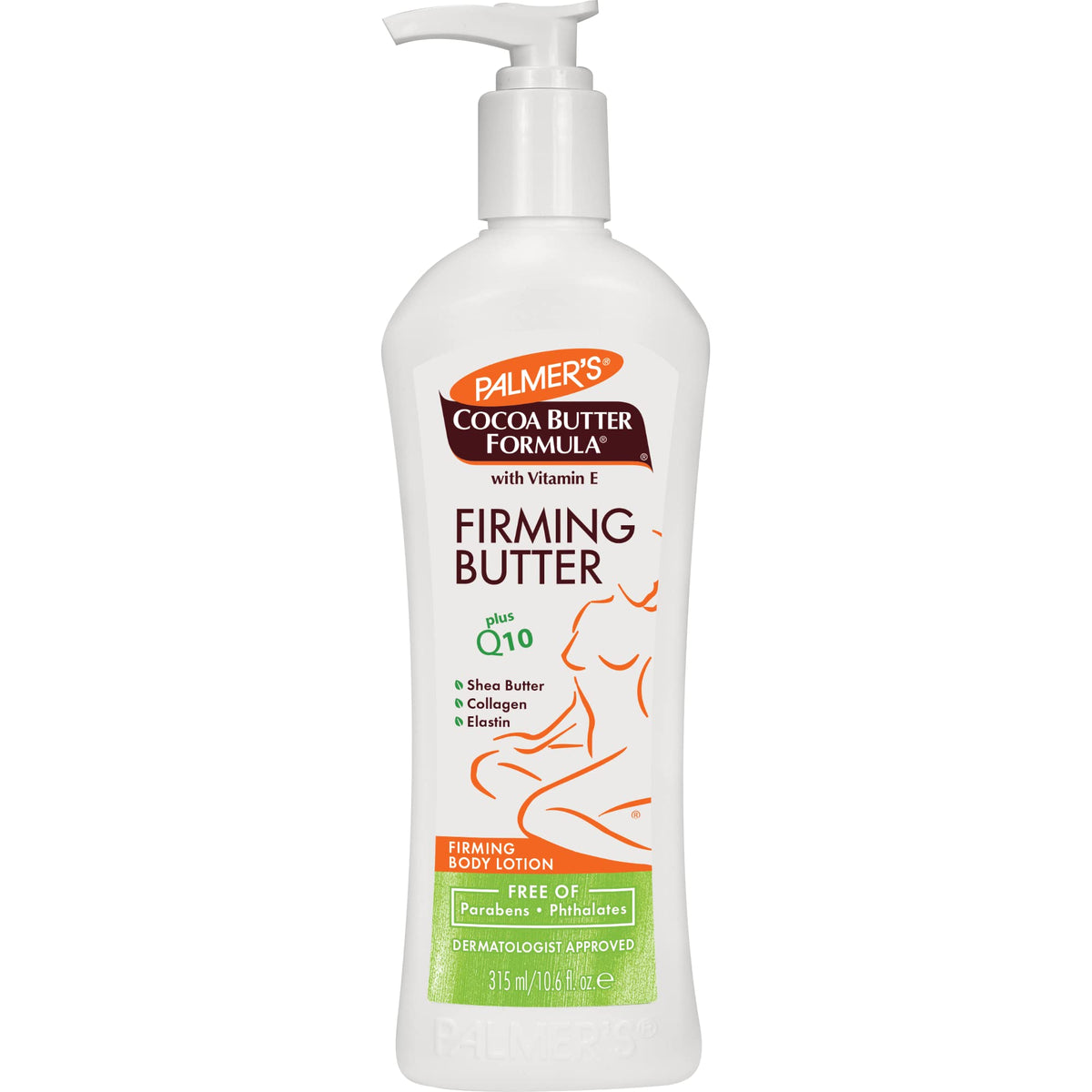 Palmer's Cocoa Butter Firming Lotion packaging shown for postpartum skincare.