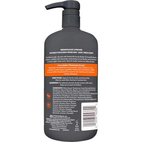 Palmer's Cocoa Butter Formula, textura ligera y absorción rápida para uso diario.