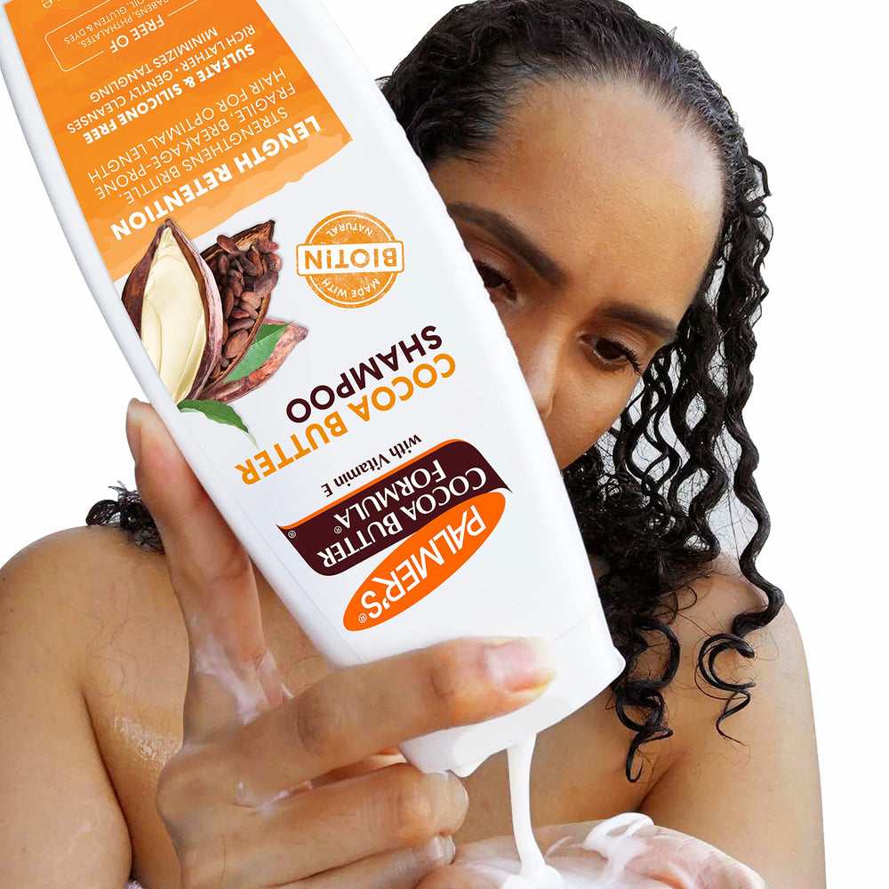 Palmer's Cocoa Butter Length Retention Shampoo non-stripping formula; balanced moisture.