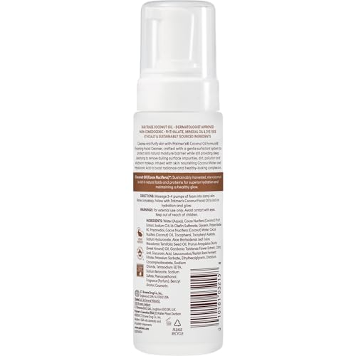 Palmer's Coconut Hydrate Foaming Cleanser rich lather close-up highlighting refreshing cleansing.