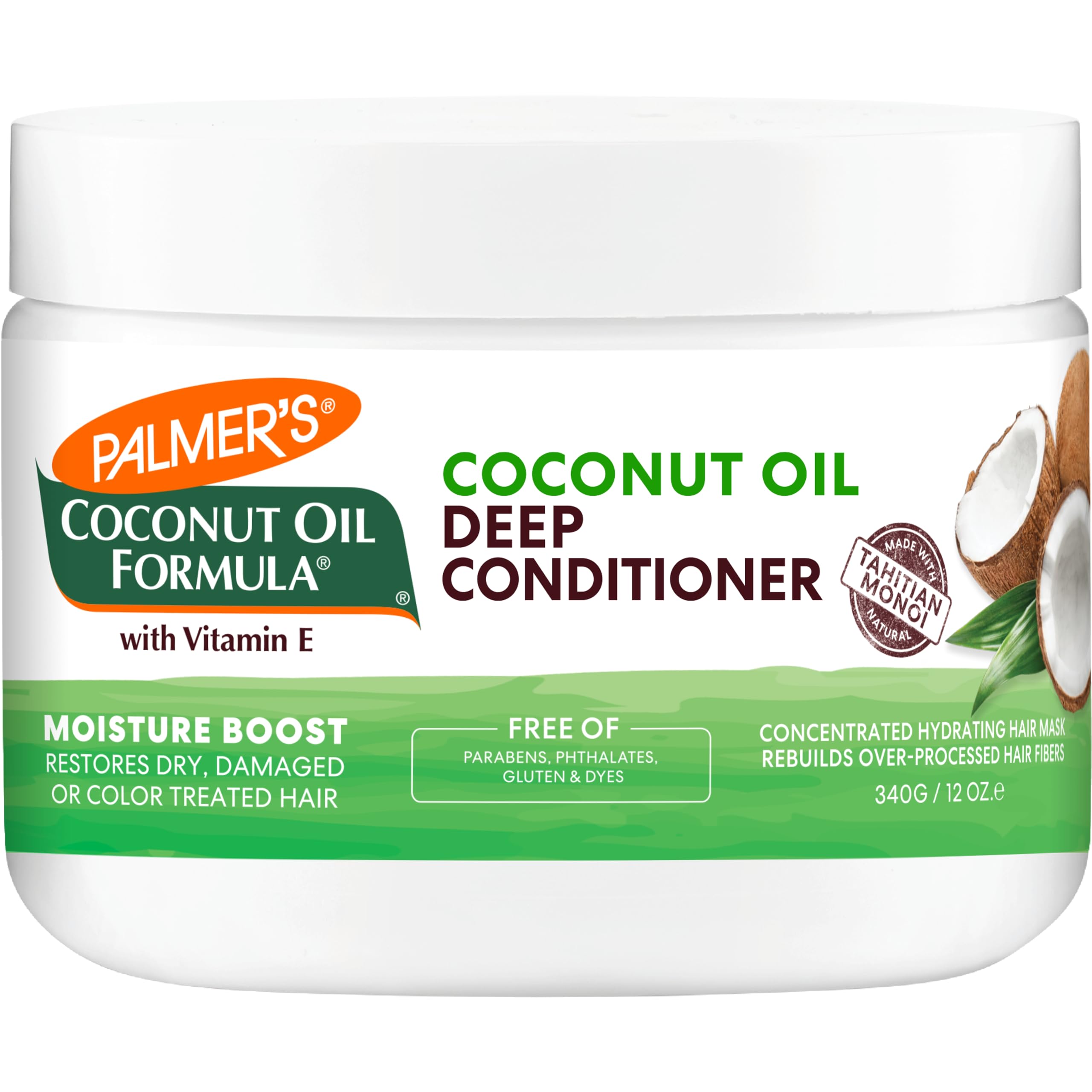 Palmer's Coconut Oil Formula Moisture Boost conditioner bottle pour for deep hydration.