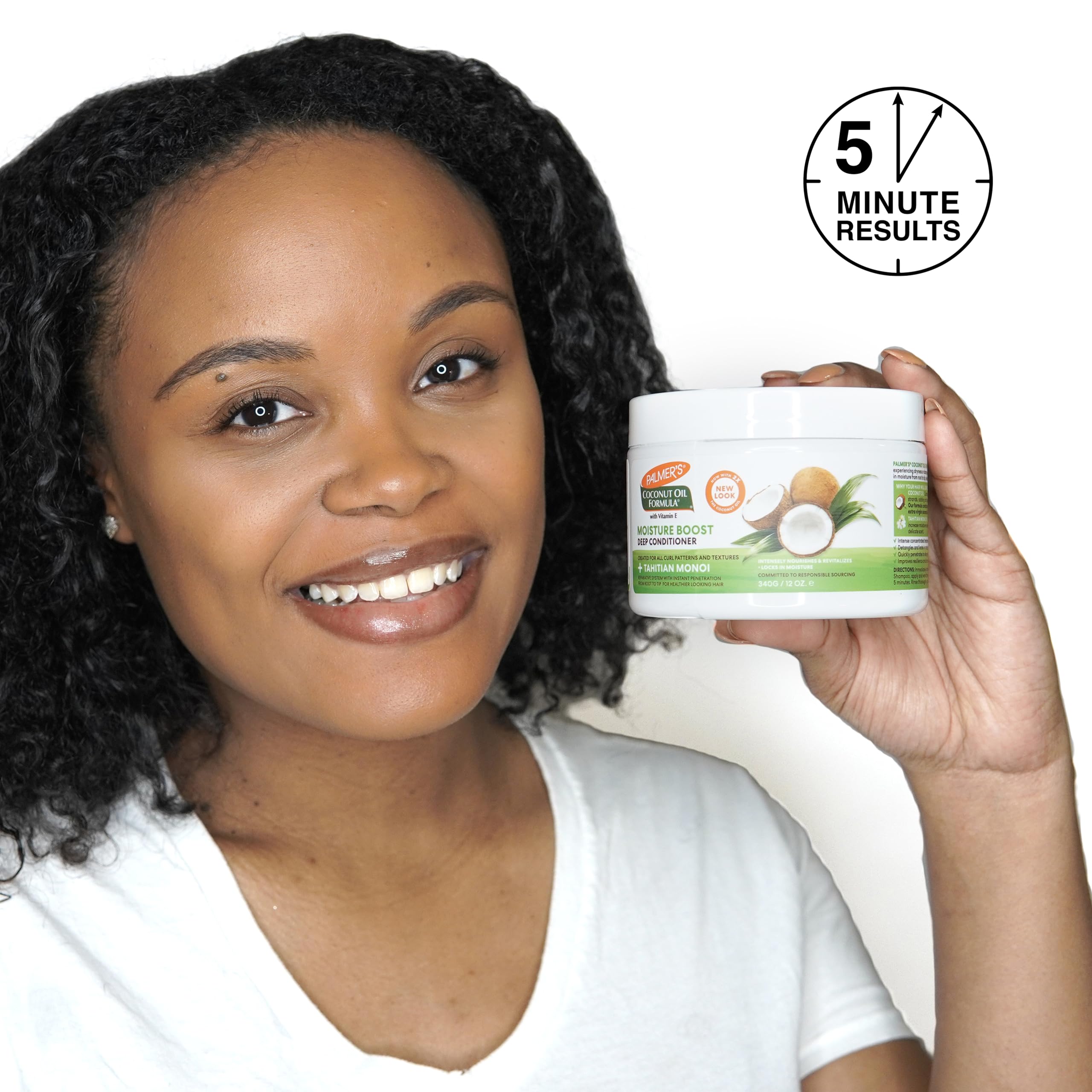 Shiny, hydrated hair strands after using Palmer's product.