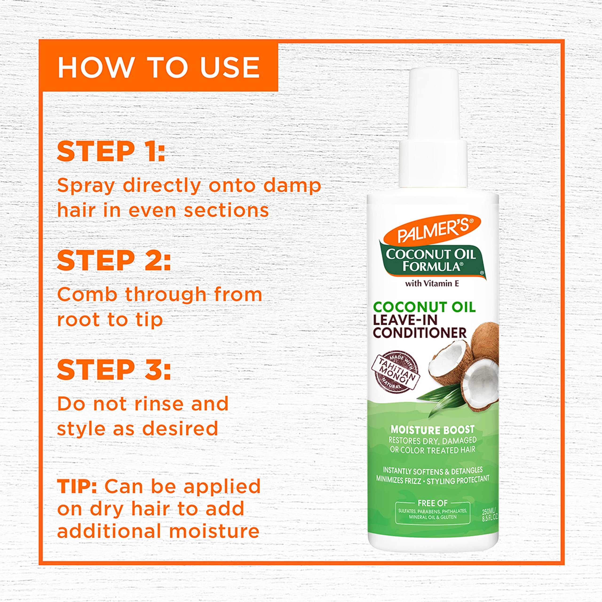 Palmer's Tahitian Monoi oil blend conditions and scents softly.