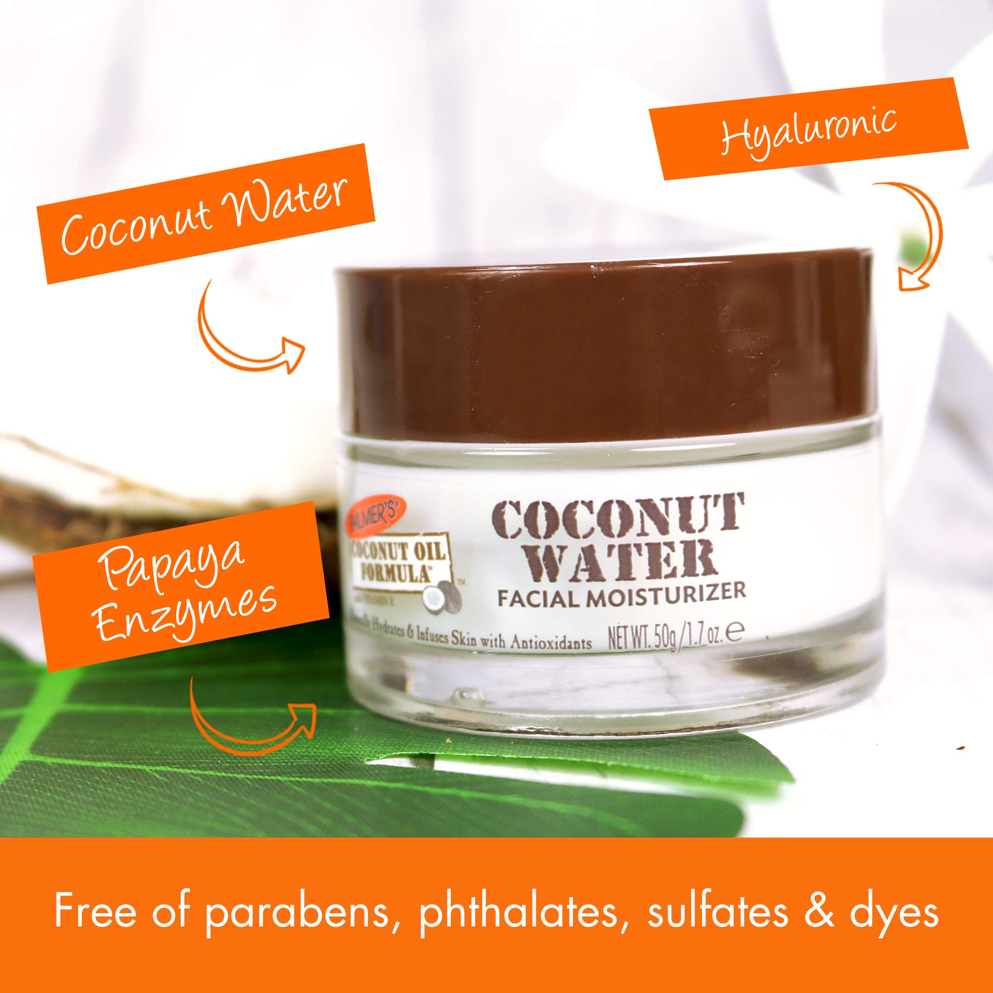 Palmer's Coconut Water Face Moisturizer applied at night for soft skin