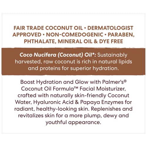 Packaging on shelf for Palmer's Coconut Water Face Moisturizer
