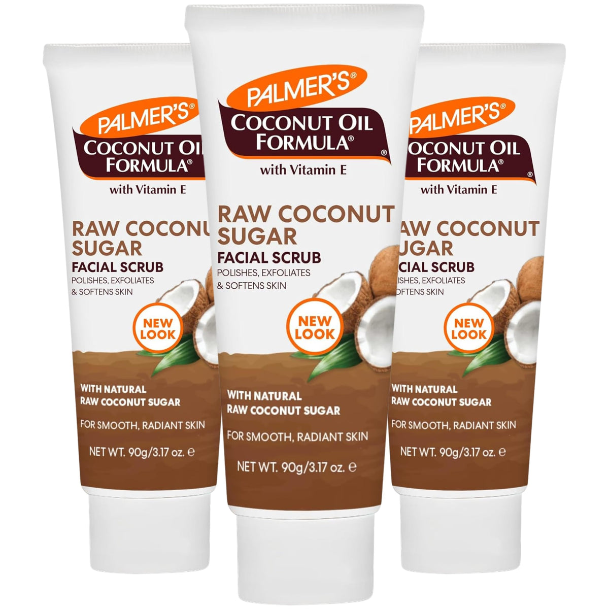 Palmer's exfoliante coco azúcar, frasco visible para una exfoliación suave