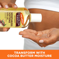 Palmer's Ingredientes naturales: cacao, coco y aceite para cuidado diario de la piel.