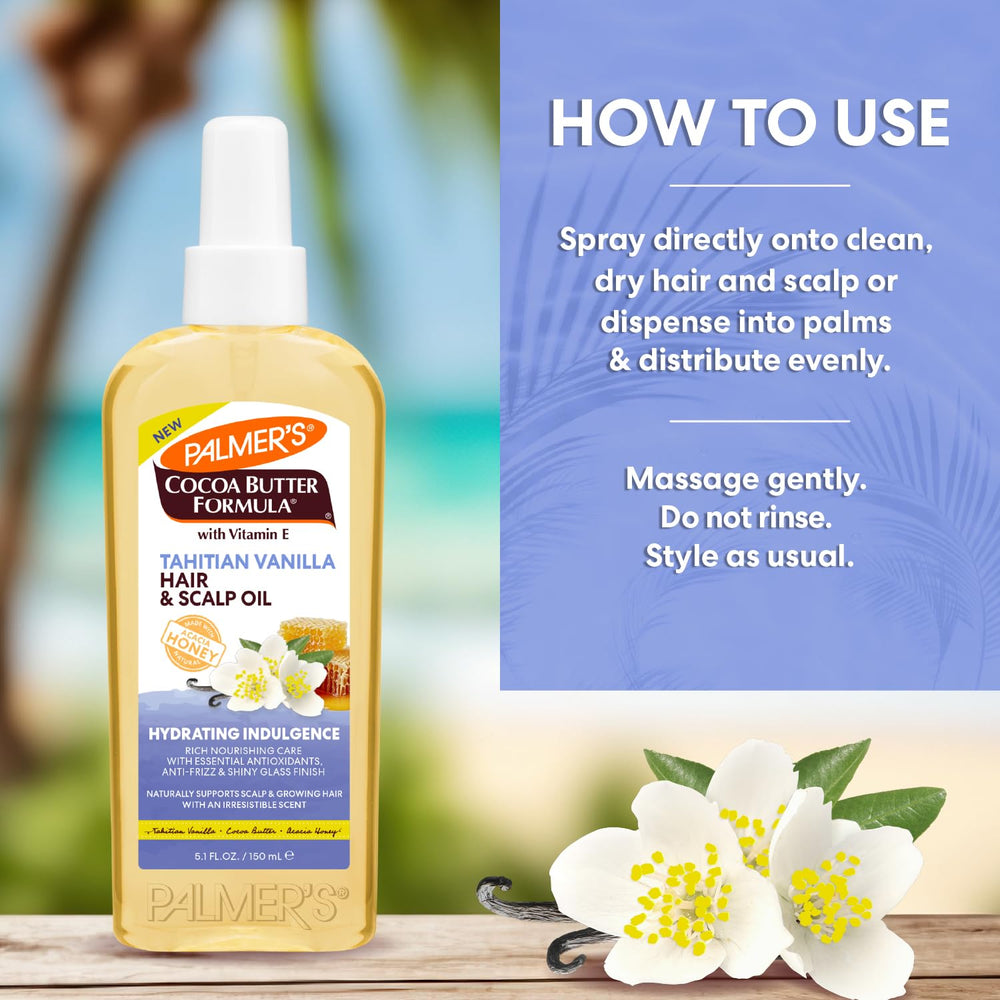 Palmer's Ingredientes naturales: vainilla tahitiana y miel de acacia para cuero cabelludo