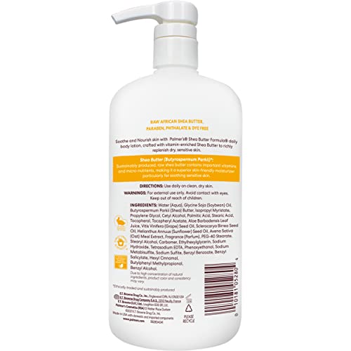 Palmer's Shea Formula, ingredientes naturales, fórmula suave para piel sensible.