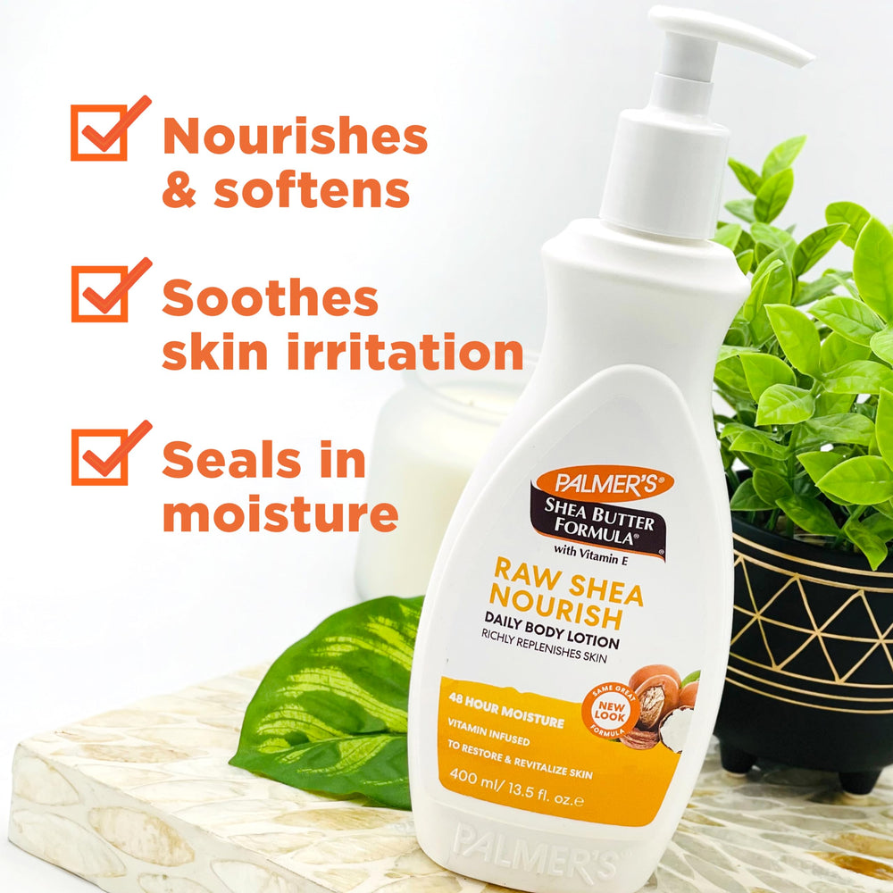Palmer's lotion application texture shows rich cream for daily nourishment