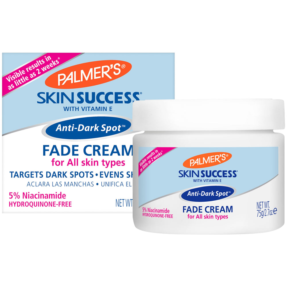 Palmer's Skin Success Anti-Dark Spot Cream tube showing nourishing fade formula for even tone