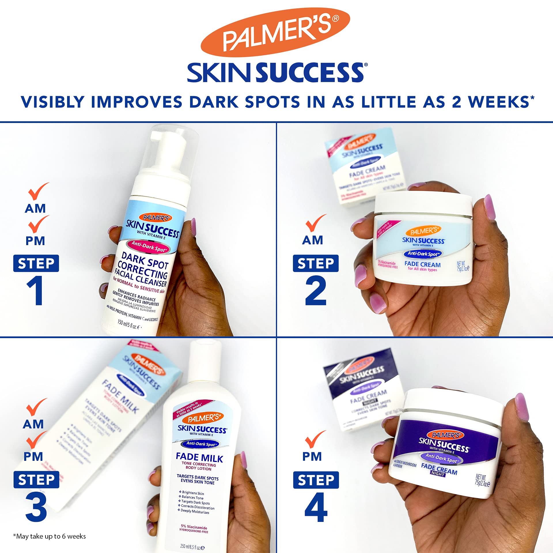 Palmer's Skin Success Eventone, frasco cercano, limpieza suave para piel sensible y cicatrices de acné
