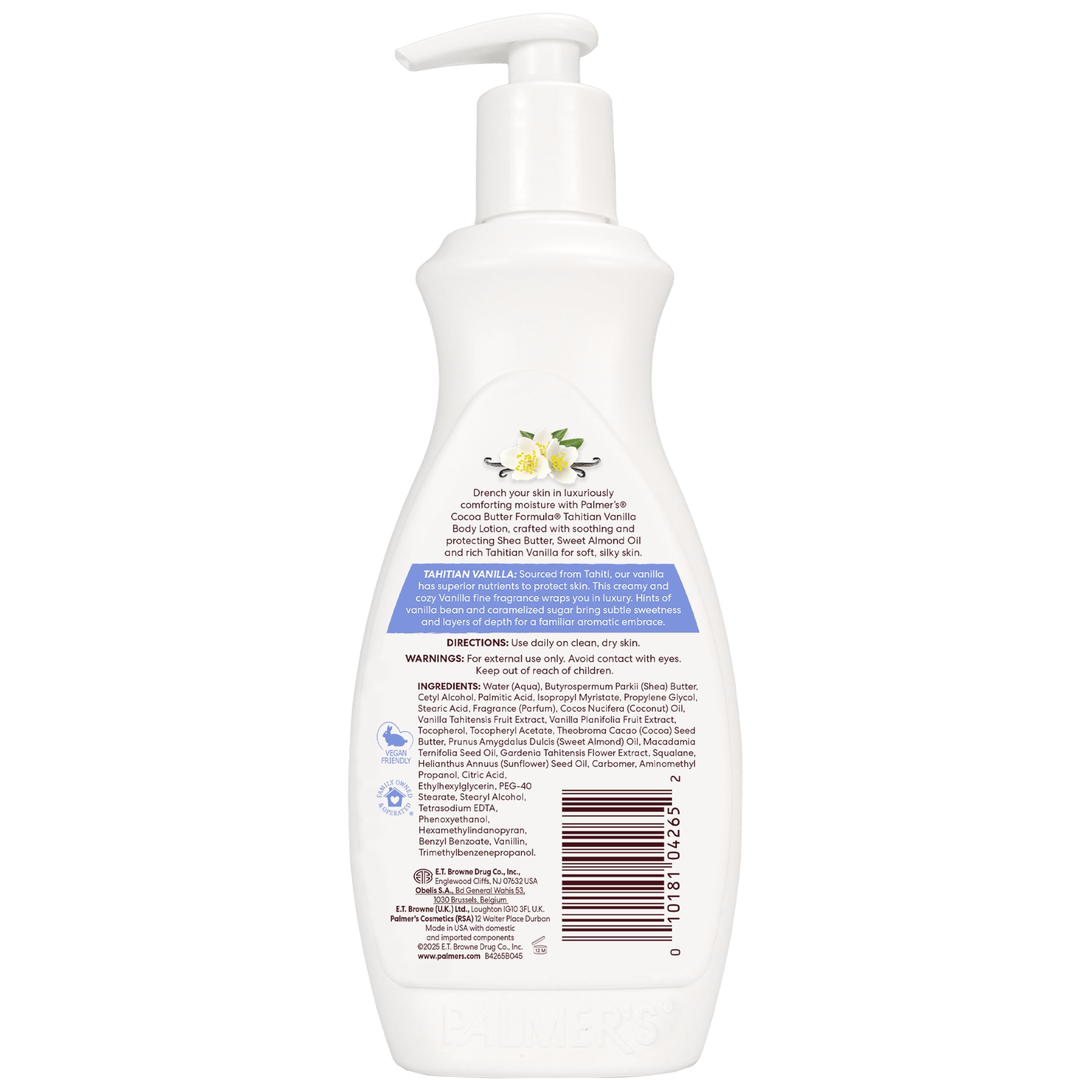 Vanilla scent imagery for Palmer's Tahitian Vanilla lotion enhances daily care rituals.