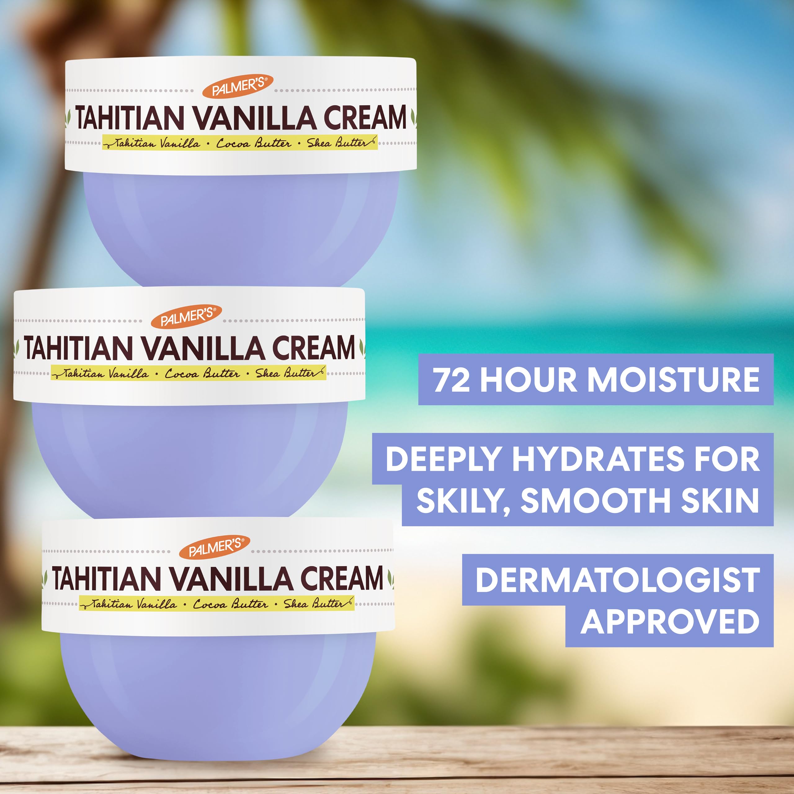 Aroma de vainilla tahitiana en Palmer's para una experiencia sensorial suave.