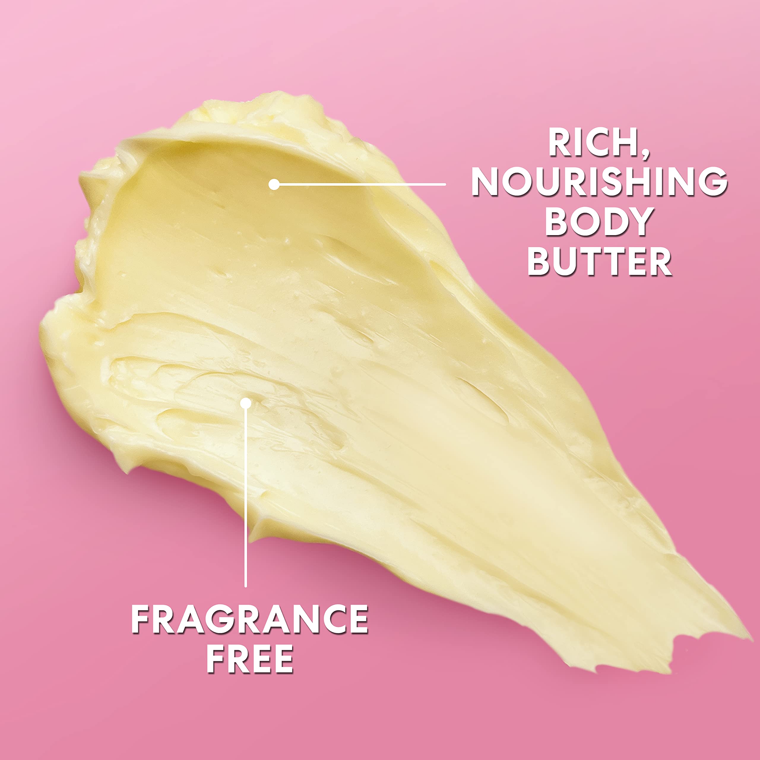 Palmer's vitamin E body butter back labeling communicates safety and paraben-free formula.