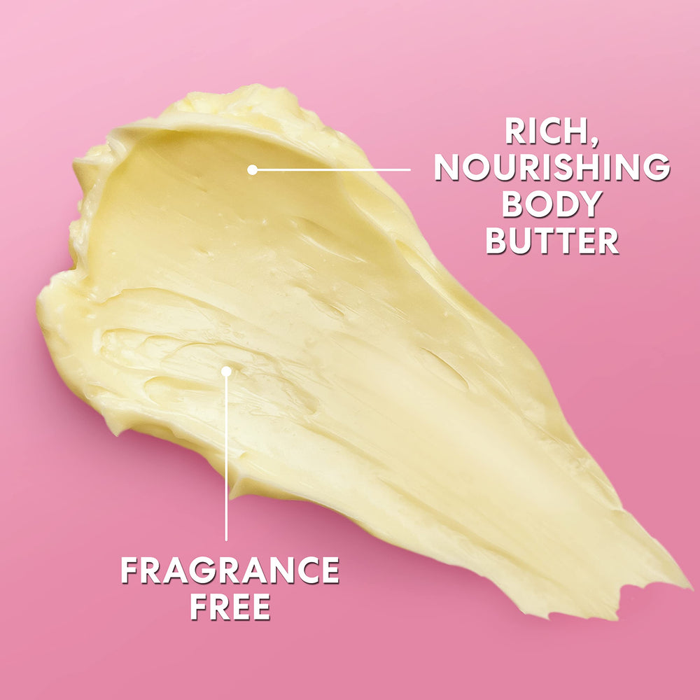 Palmer's vitamin E body butter back labeling communicates safety and paraben-free formula.