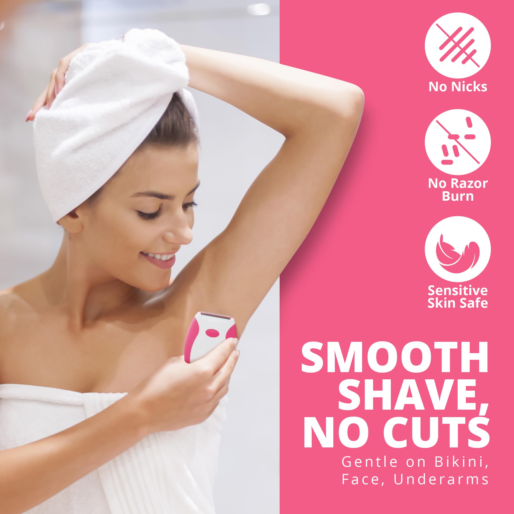 Palmperfect ergonomic grip design provides precise control during grooming.