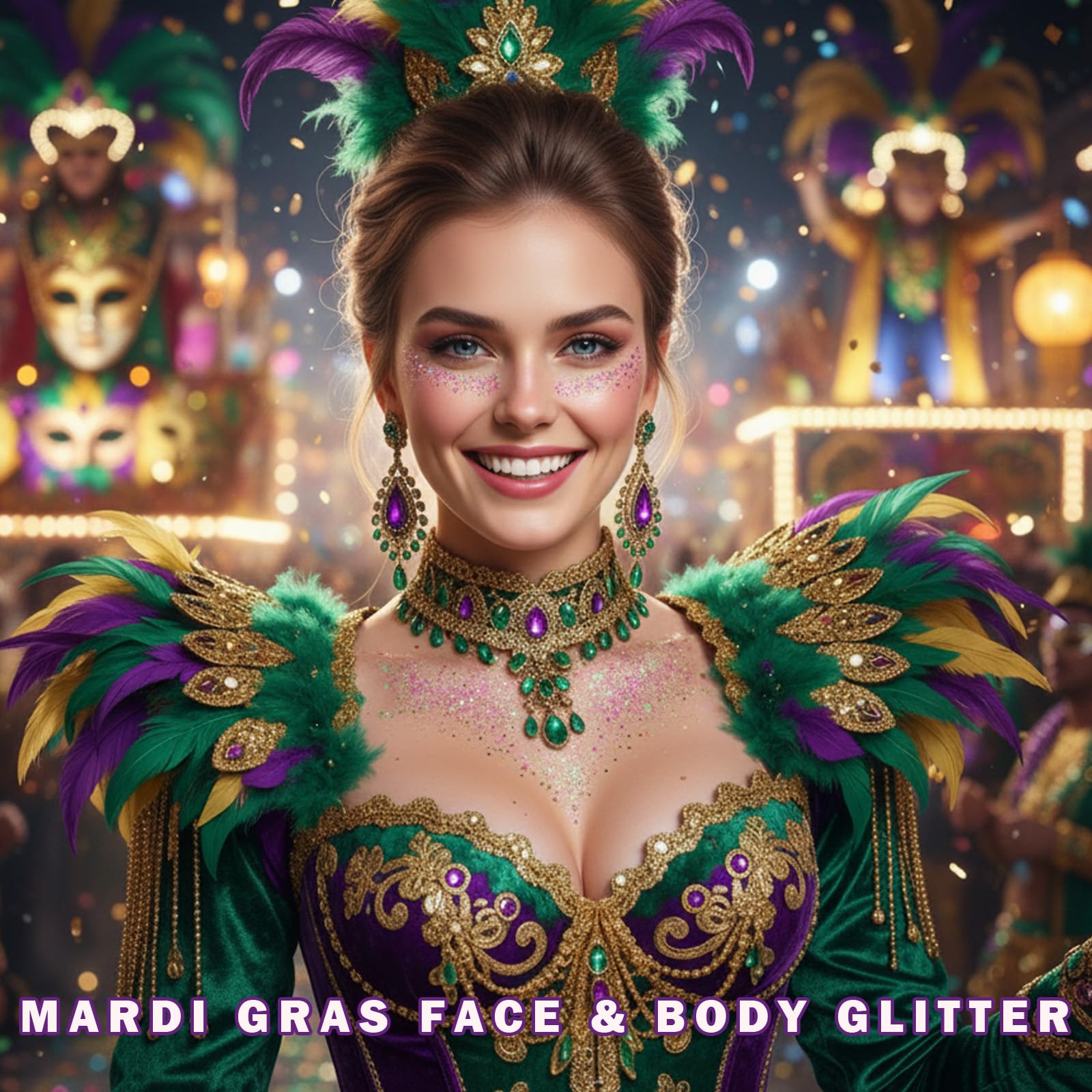 Paminify barra de brillo arcoiris blanco, perfecto para disfraces y carnaval