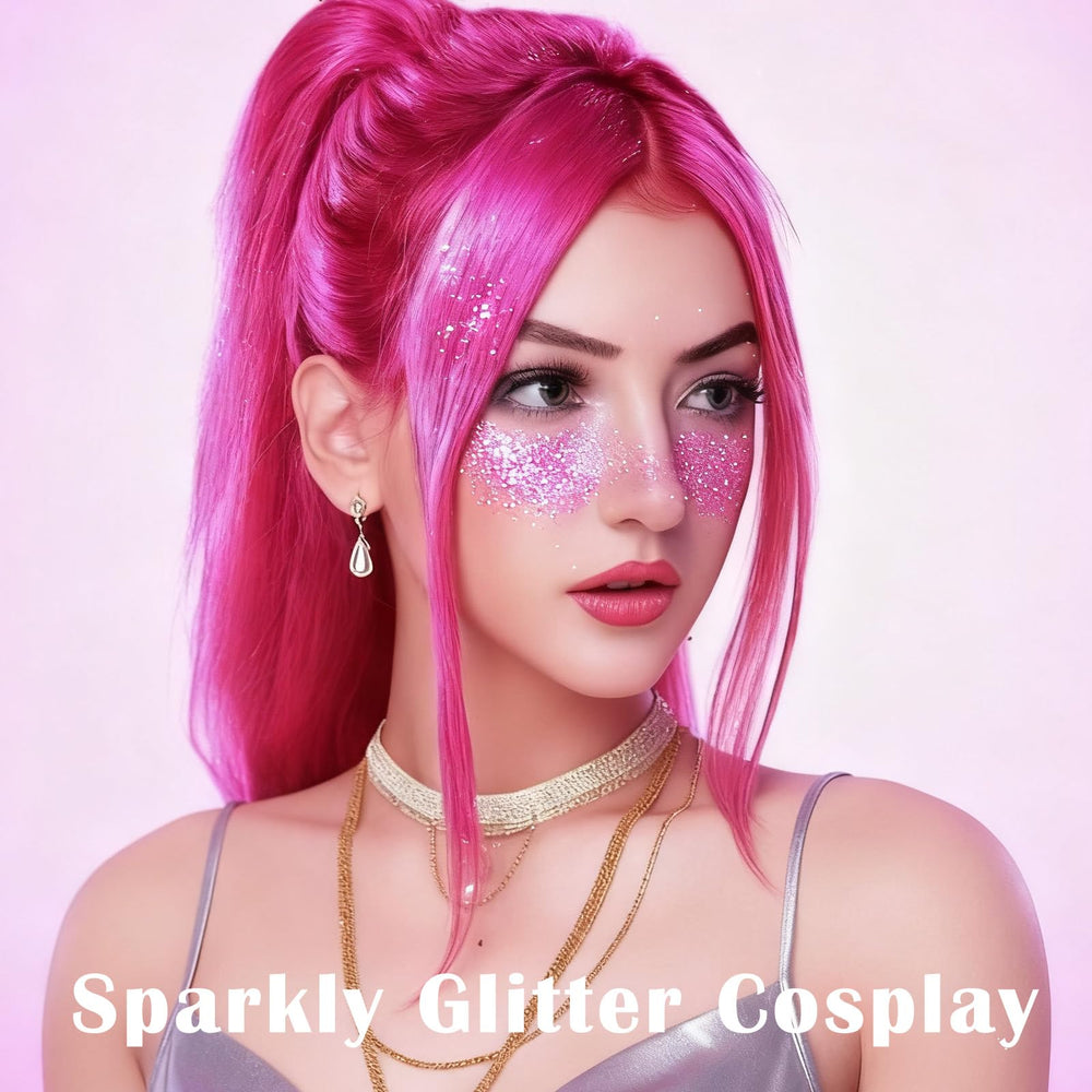 Paminify barrita brillo rosa maquillaje práctico para sesiones de fotos.