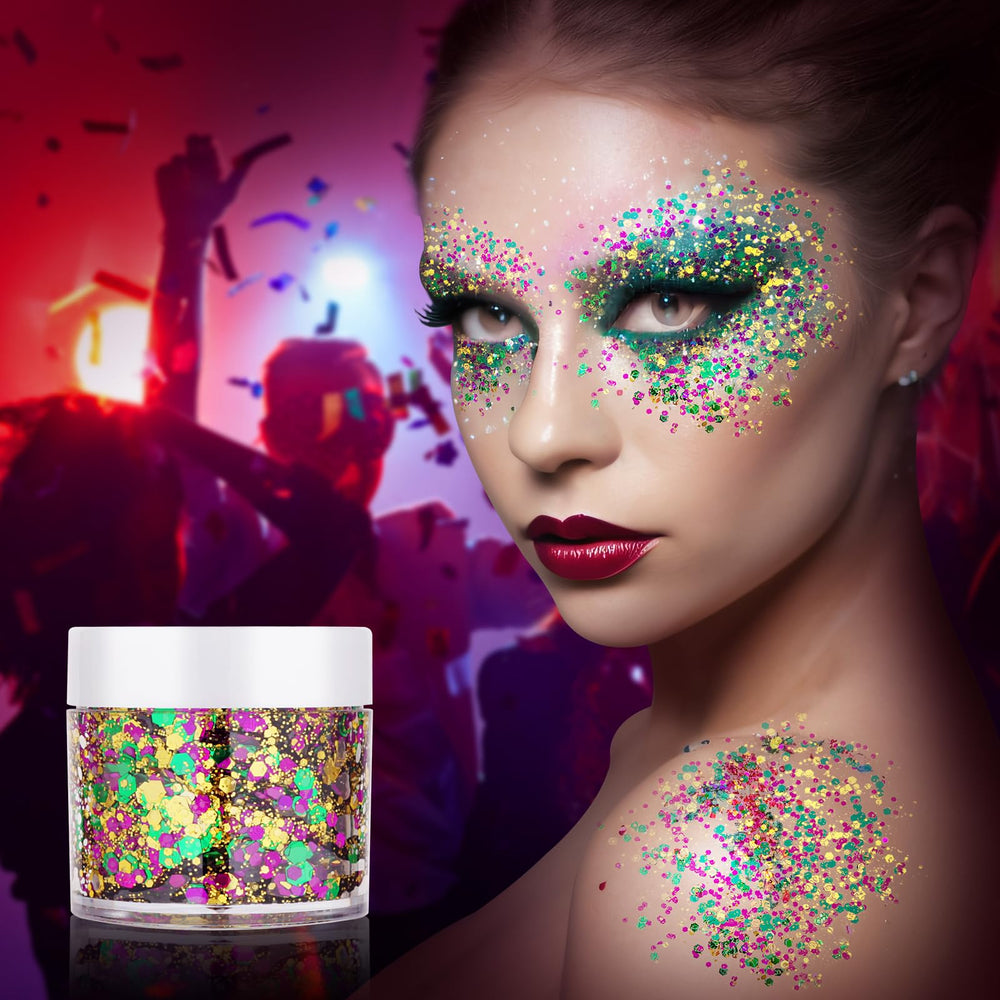 Paminify carnival chunky sequins glitter adds dramatic texture to outfits.