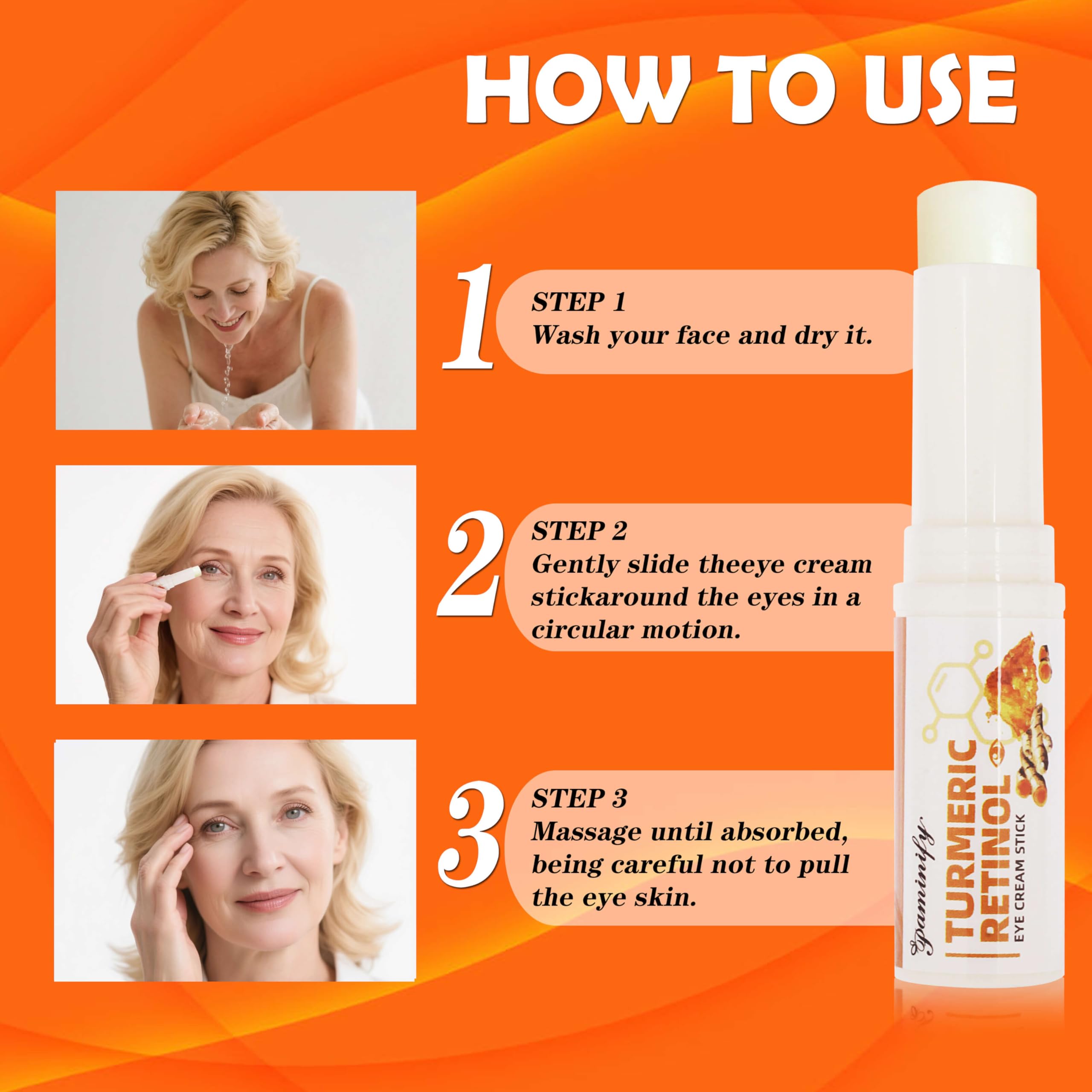 Paminify Fine Lines image suggests gentle smoothing around the eye area.
