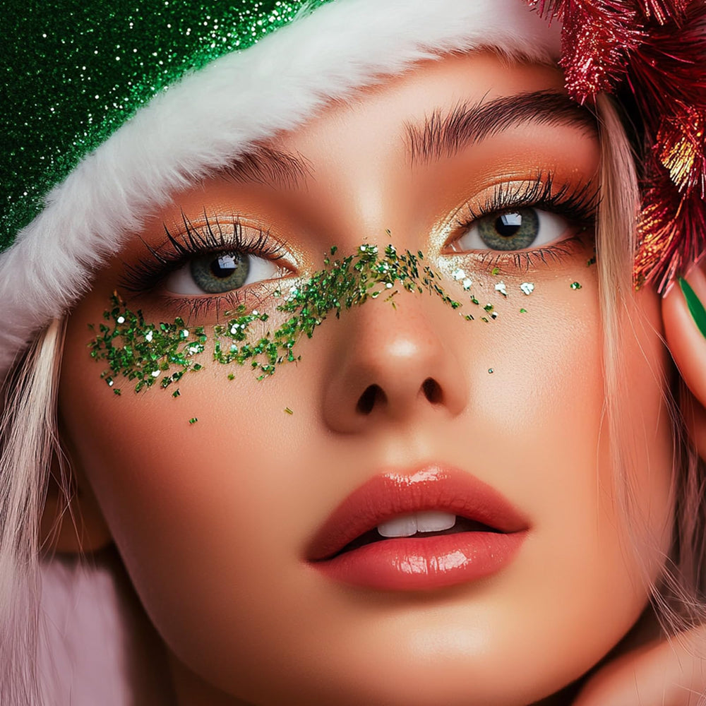 Paminify Green Glitter Stick on the body creates bold, waterproof sparkle for parties and concerts.