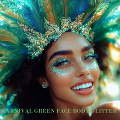 Paminify Green Glitter Stick on hair provides shimmering accents that last through wear and photos.