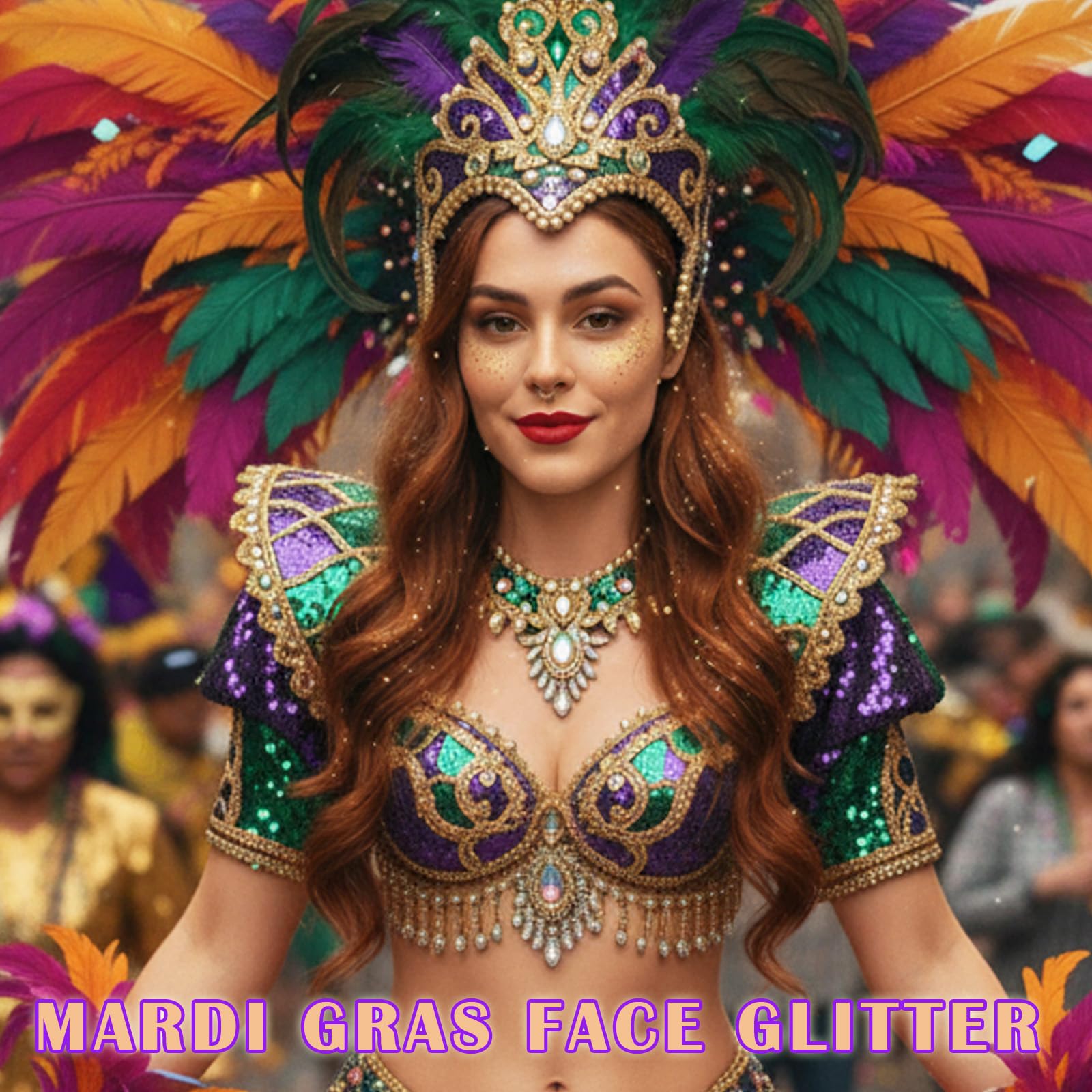 Paminify Mardi Gras glitter in hair adds bold color and eye catching shimmer