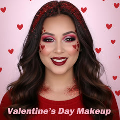 Paminify red glitter stick on the body creates bold festival shimmer.