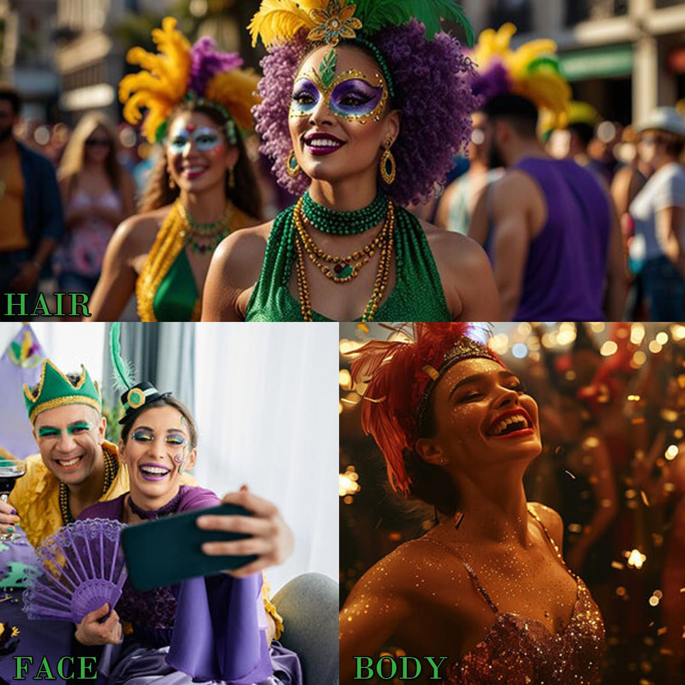 Paminify self adhesive glitter gel pack simplifies application for festivals.
