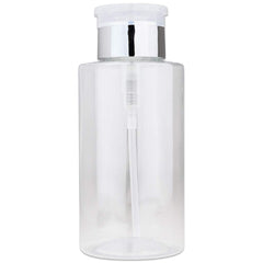 PANA 10oz push-down pump dispenser with silver cap, travel-friendly and spill-free