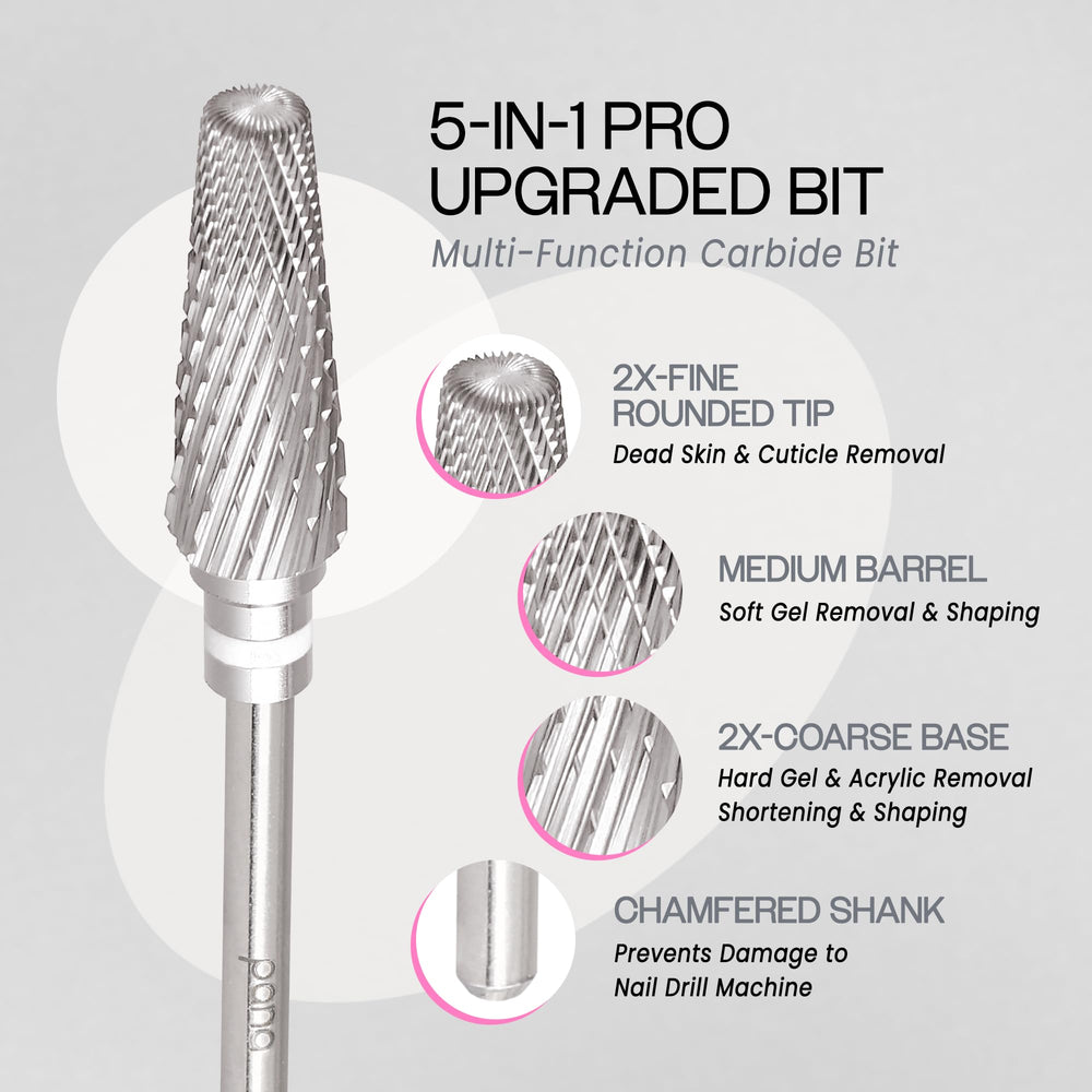 PANA nail-bed prep tip on the 5-in-1 Pro bit for precise surface prep.