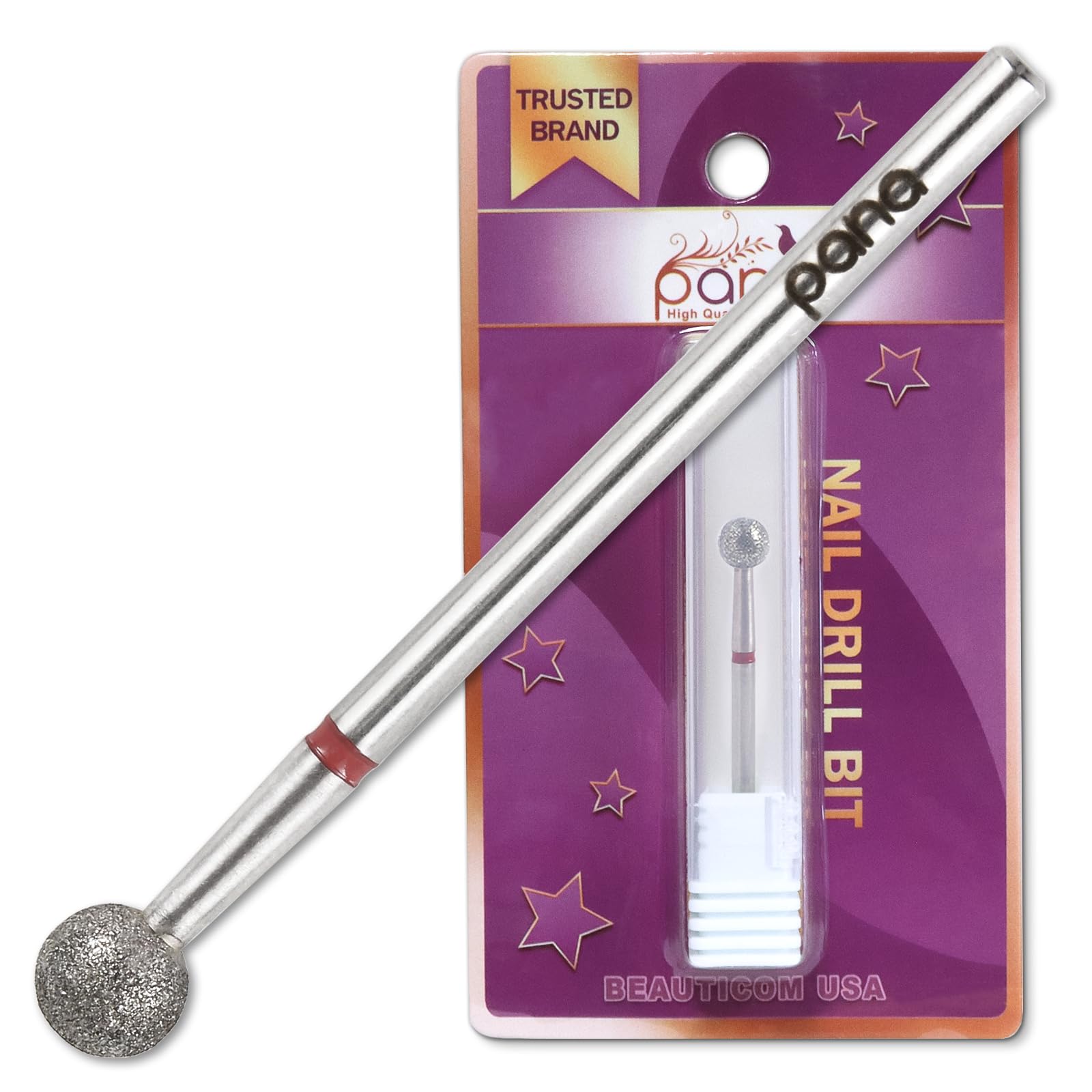 PANA diamond carbide ball bit with 3-32 in shank for precise manicure shaping