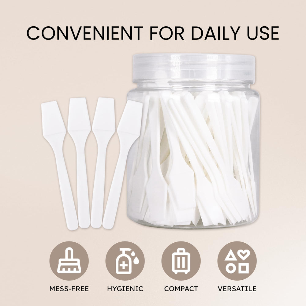 PANA espátula desechable para maquillaje en blanco, ideal para pruebas de color
