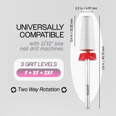 PANA Nail Carbide 5-in-1 bit cleaning cuticle area with precision