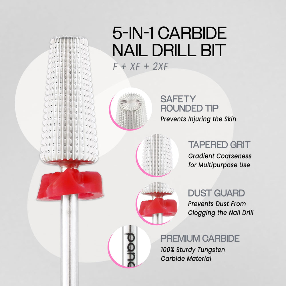 PANA Nail Carbide 5-in-1 bit with razor-sharp edges for efficient removal