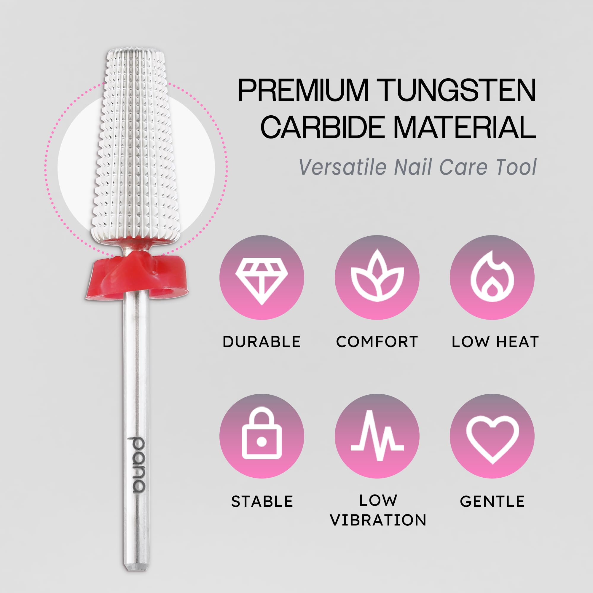 PANA Nail Carbide 5-in-1 bit under-nail cleaning for neat details