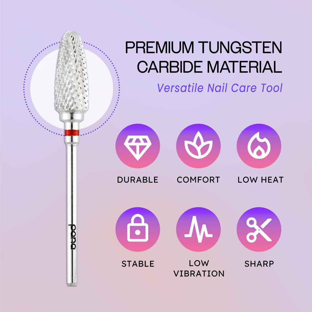 PANA nail carbide bit gel removal for efficient gel cleanup