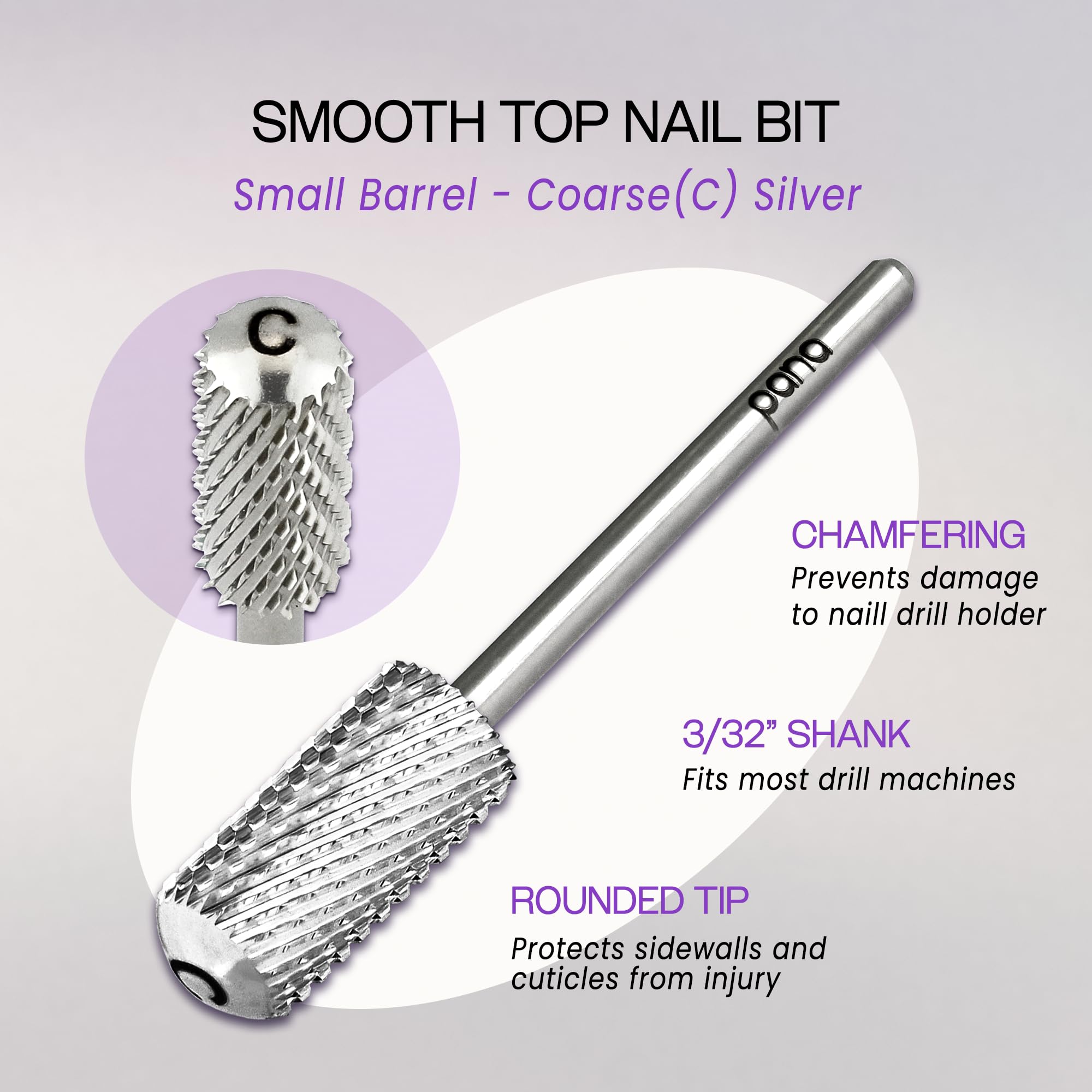 PANA premium tungsten carbide nail bit in silver for long-lasting sharpness