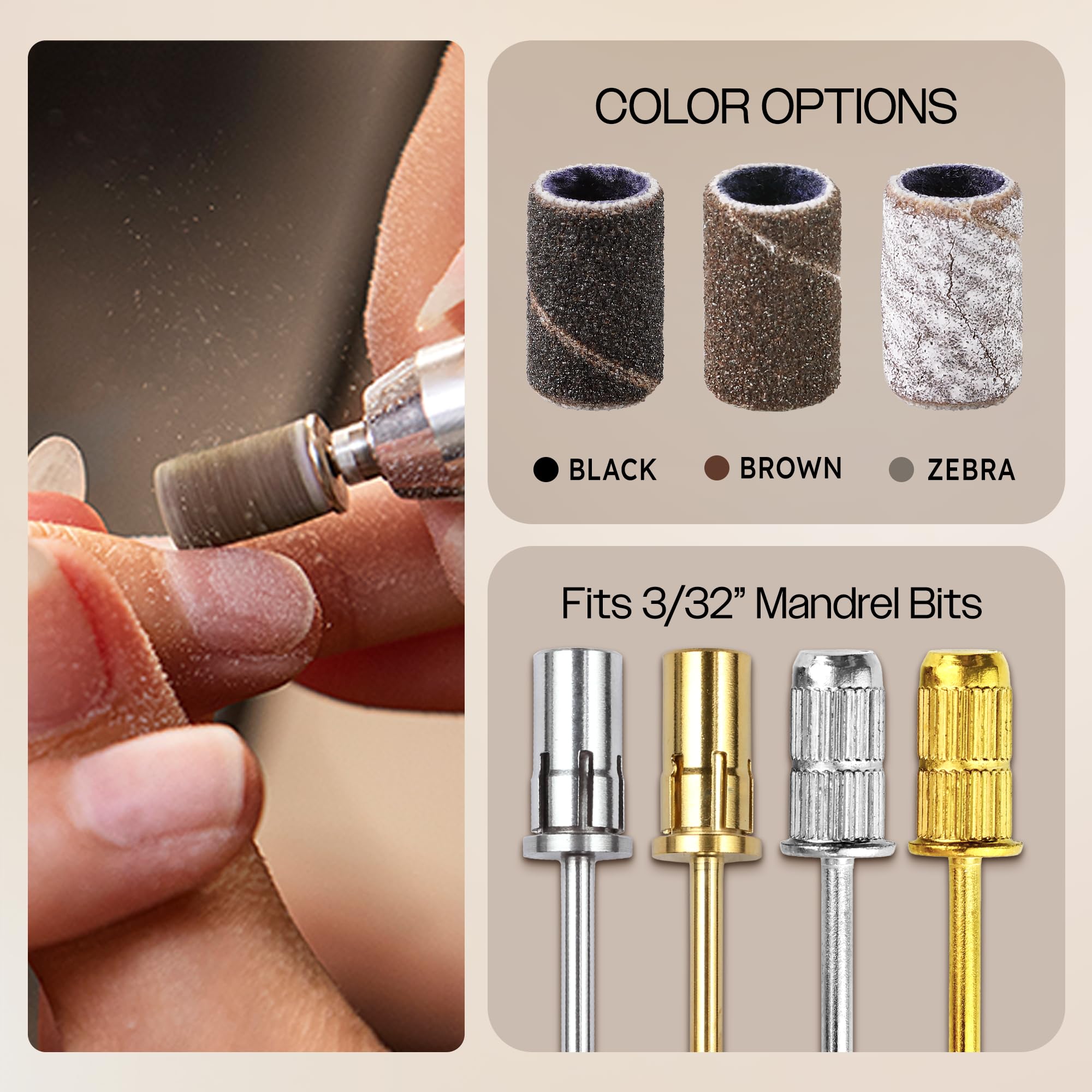 PANA salon-grade sanding bands ideal for professional manicures and pedicures.