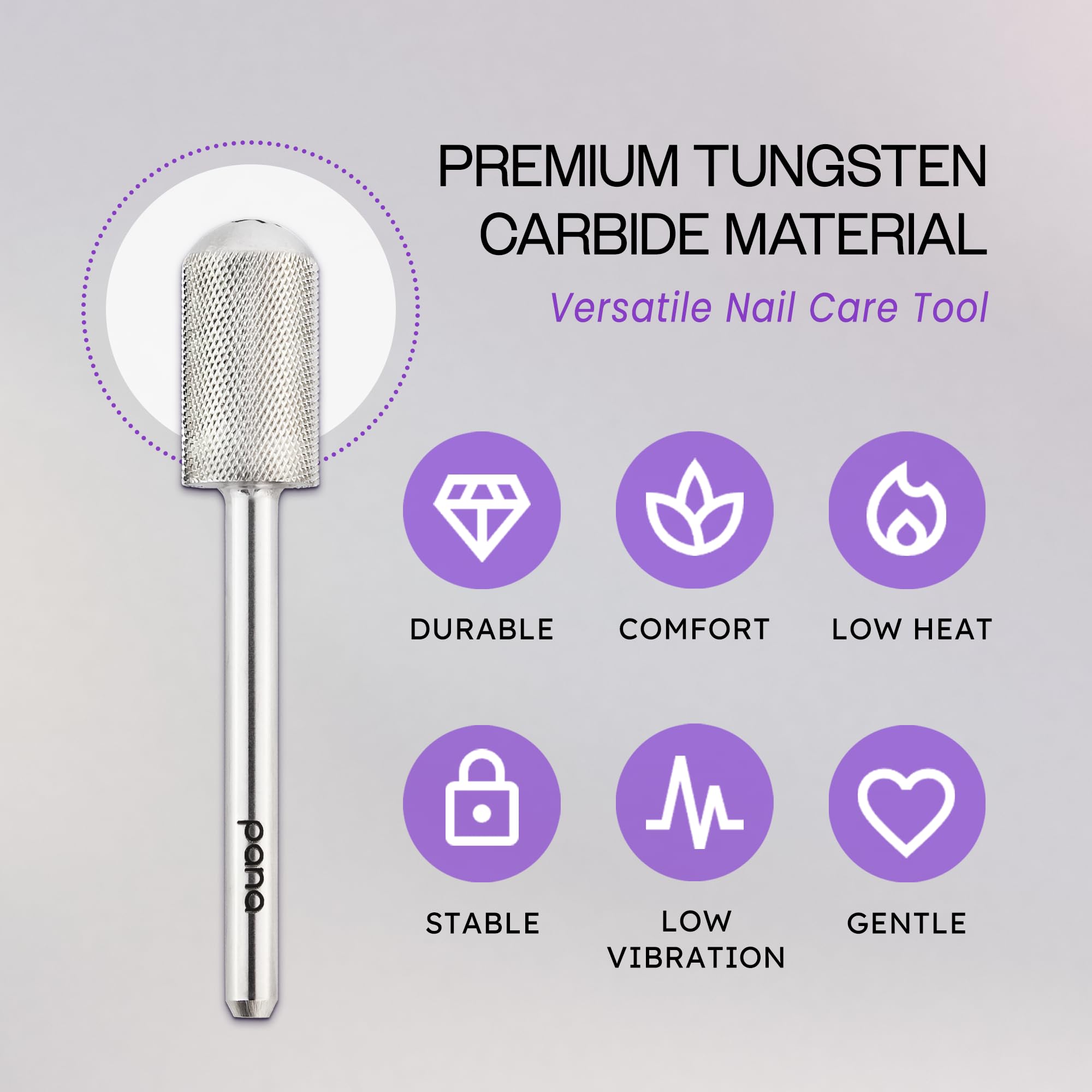 PANA silver large-barrel nail bit offering comfortable grip during long salon sessions