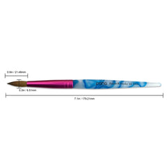 PANA round brush front view highlights pink ferrule and color accent