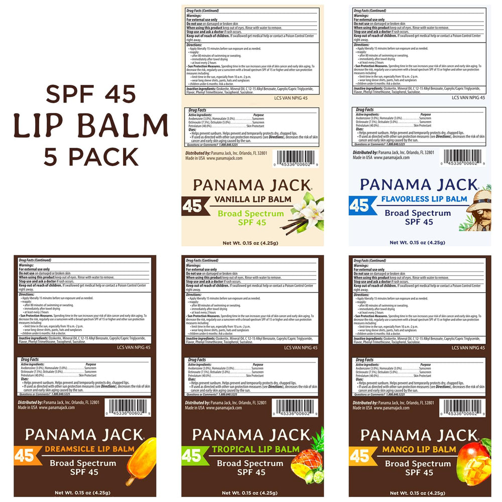 Reaplicar Panama Jack bálsamo labial tras nadar o sudar para mantener SPF45
