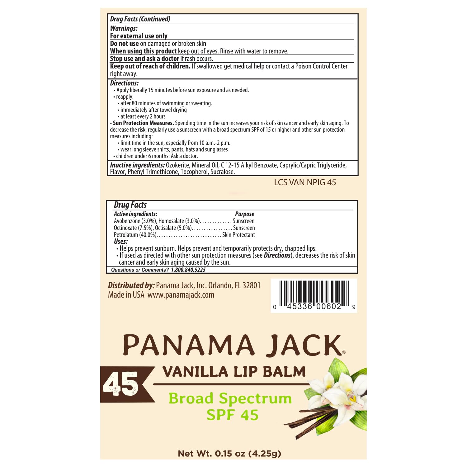 Panama Jack bálsamo labial tropical para uso diario SPF 45