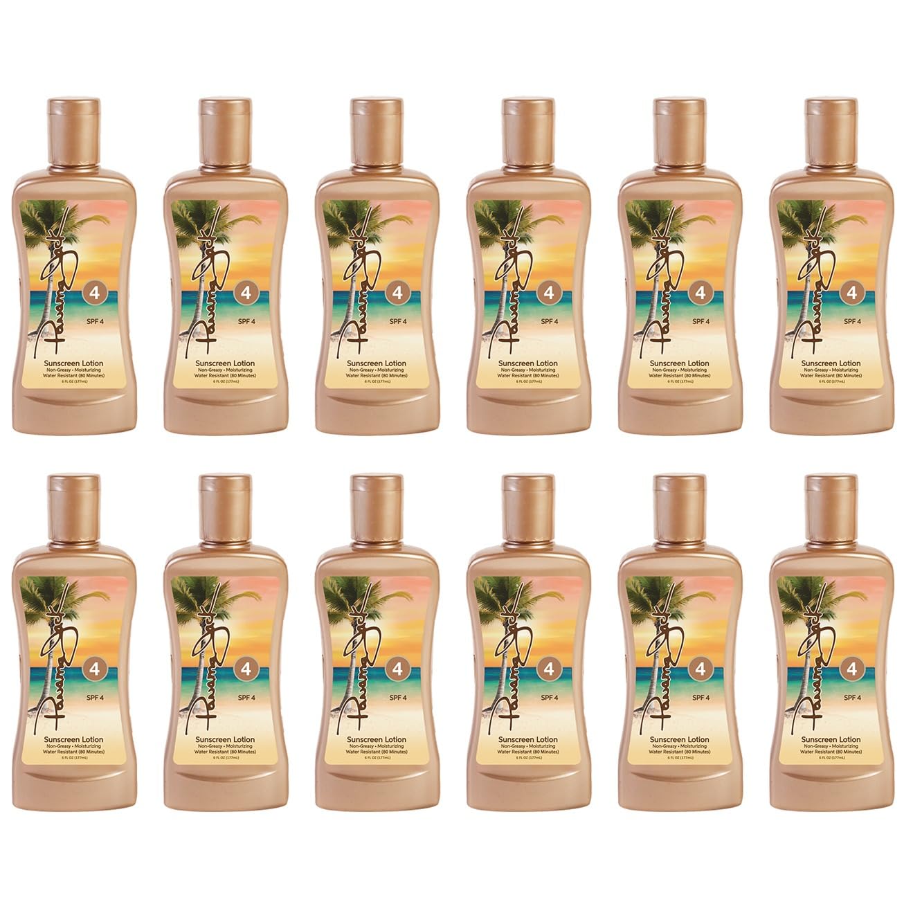 Escena de playa con Panama Jack, bronceado natural y aspecto luminoso.