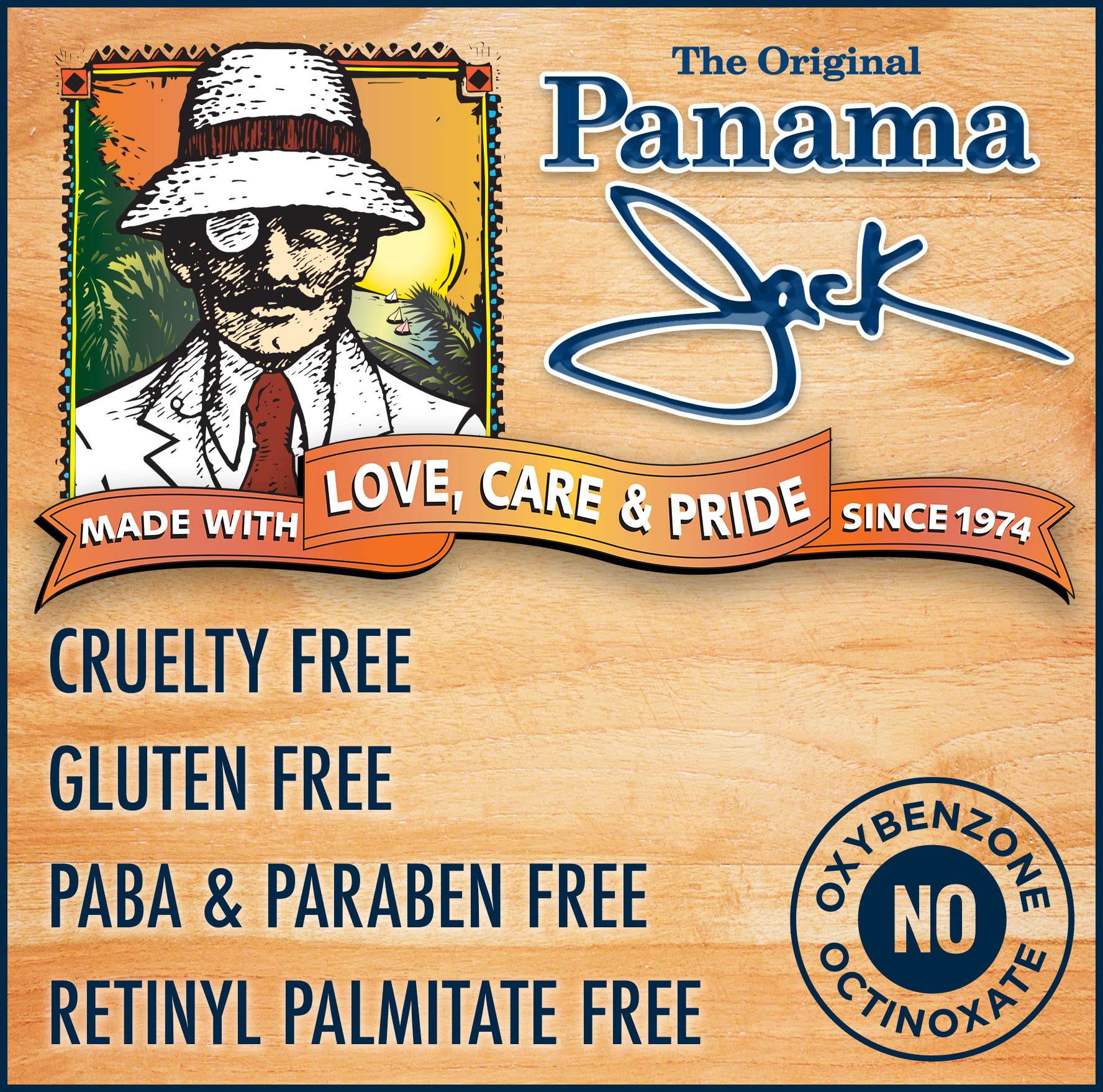 Panama Jack Sunscreen Tanning Lotion SPF 8 tropical fragrance note on label.