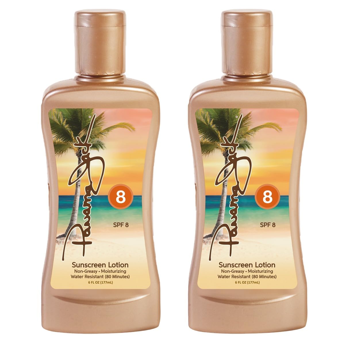 Panama Jack Sunscreen Tanning Lotion SPF 8 ingredients close-up showing free-from list.