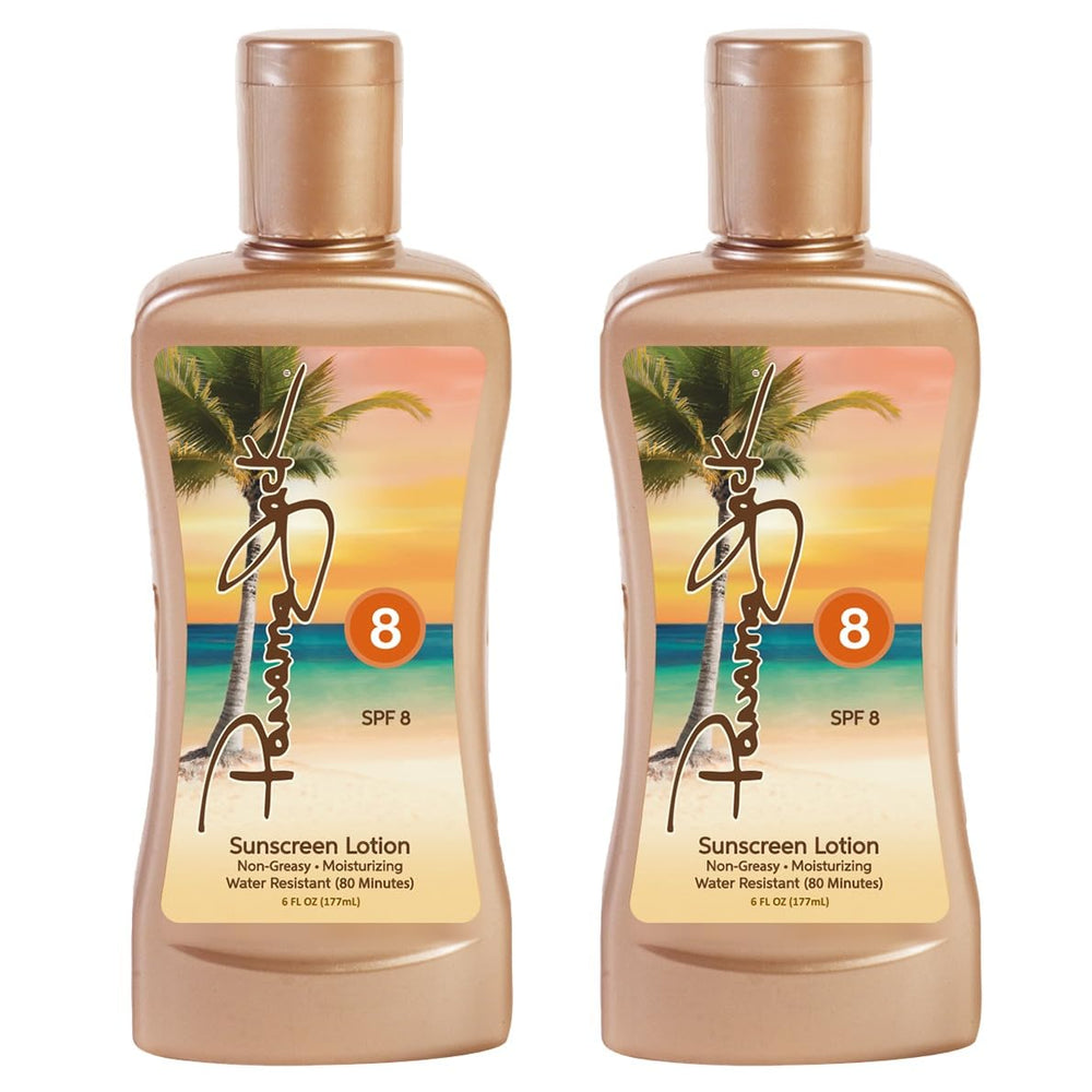 Panama Jack Sunscreen Tanning Lotion SPF 8 ingredients close-up showing free-from list.