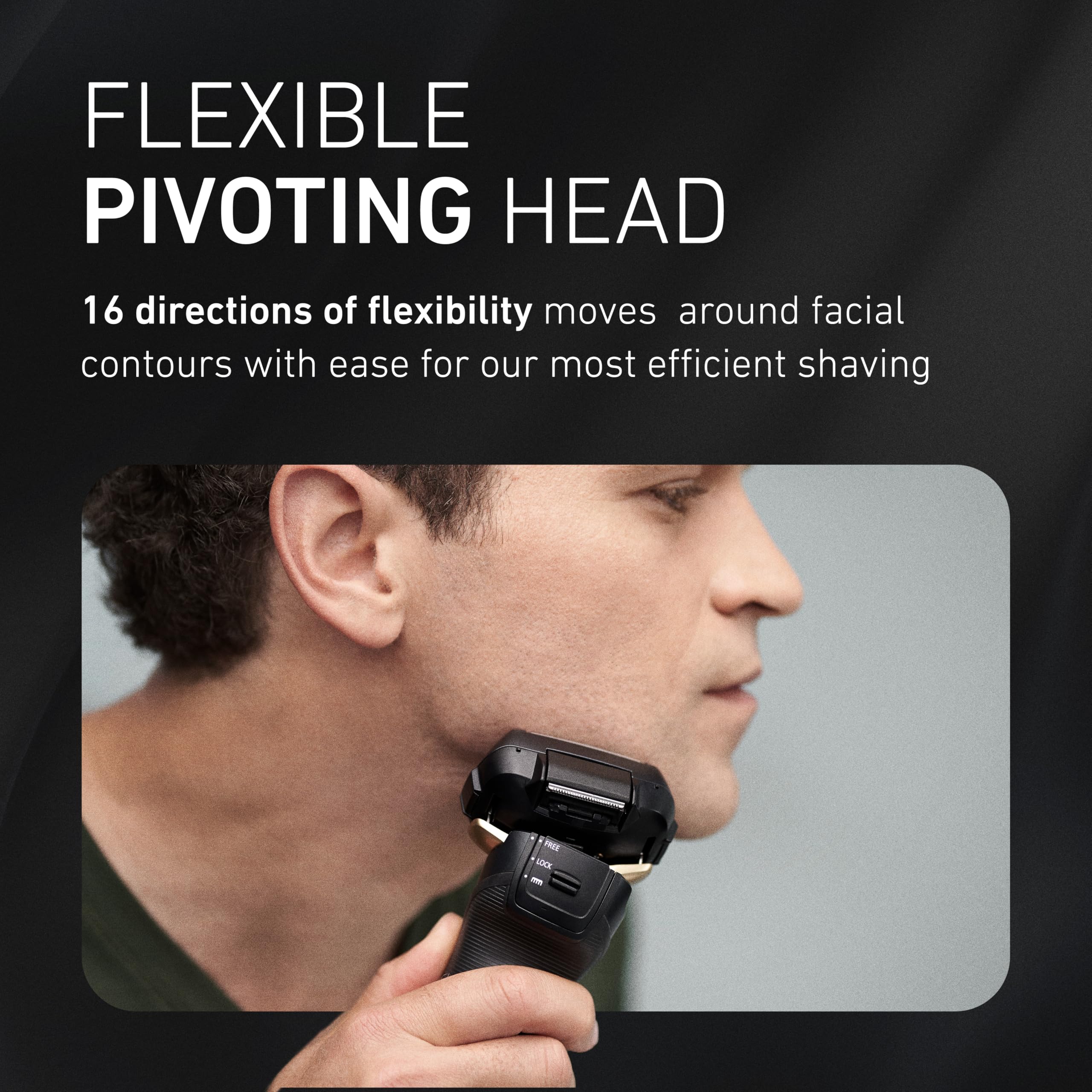 Panasonic Arc5 16D flexible head follows facial contours