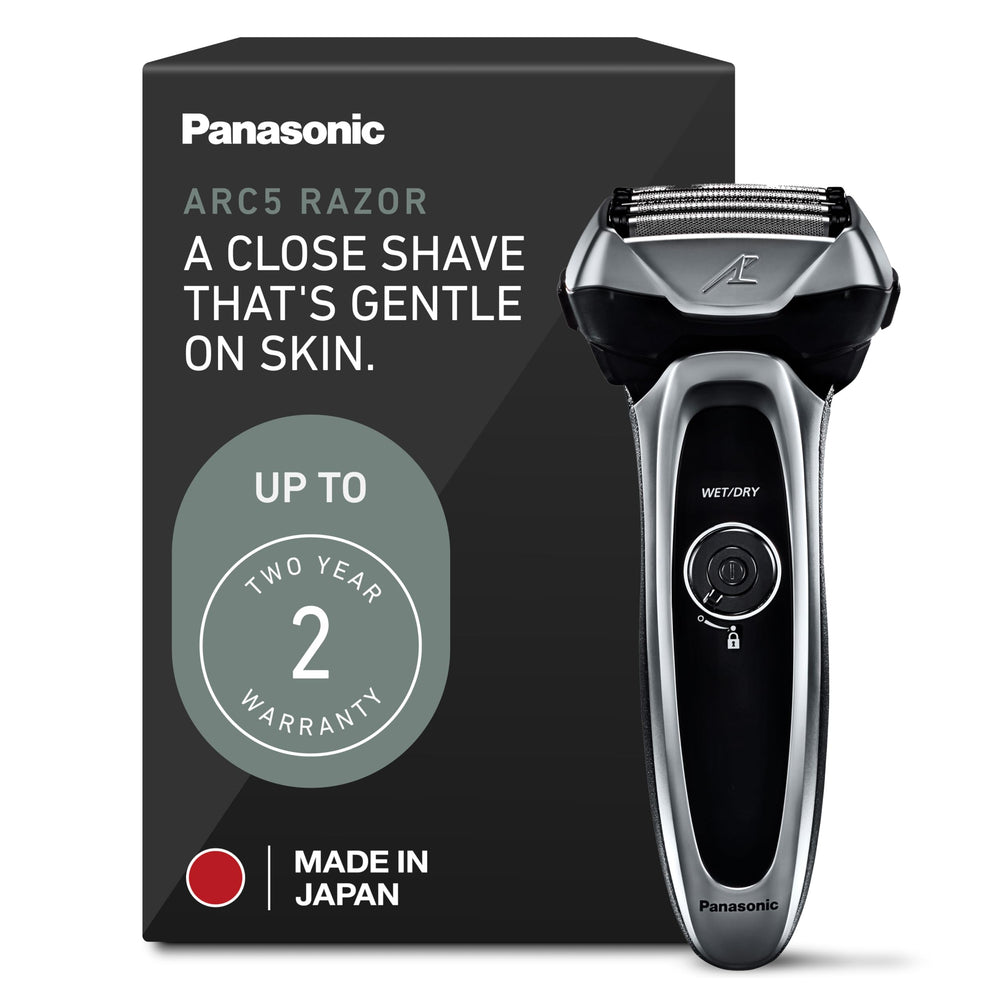 Panasonic ARC5 ES-LV65-S five-blade razor delivering a close shave along contours